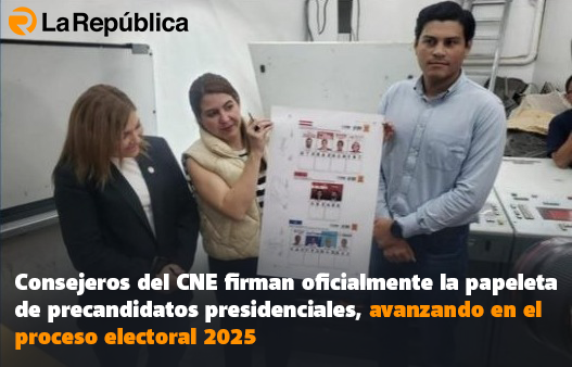 Consejeros del CNE firman oficialmente la papeleta de precandidatos presidenciales, avanzando en el proceso electoral 2025 - Cover Image